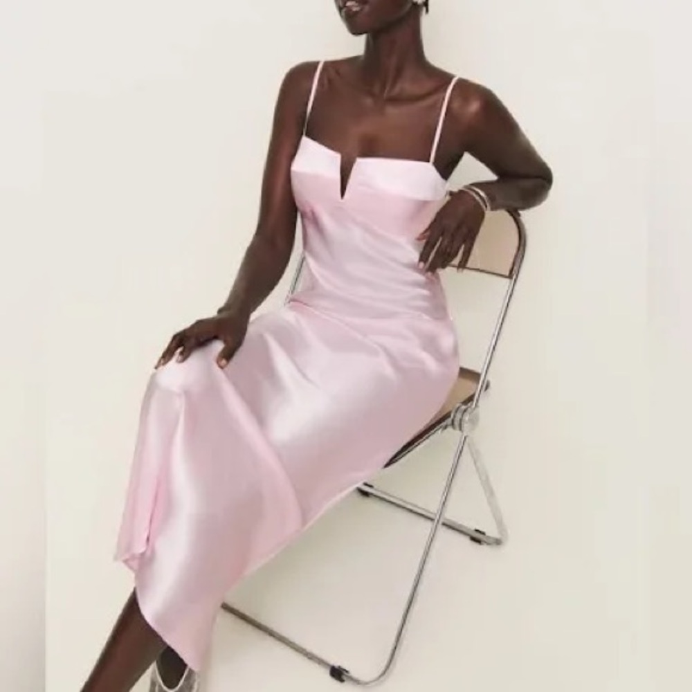 NWT Pink Satin Reformation Dress